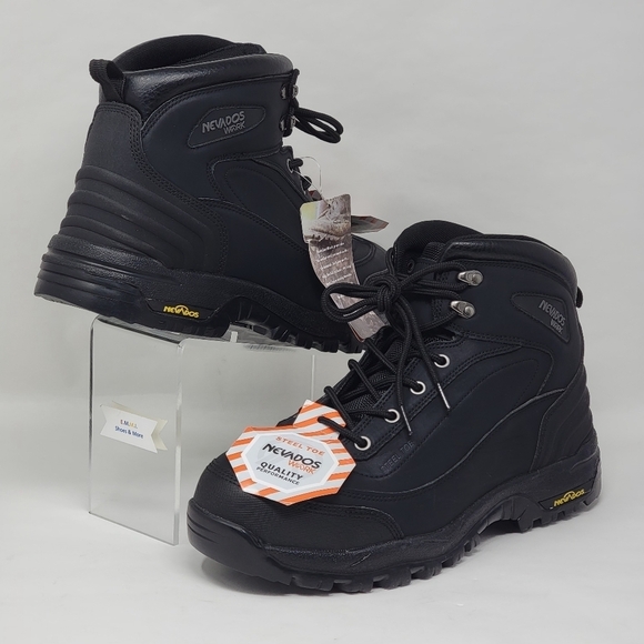 Nevados Men's Work Steel Toe Black Boots ASTM F2413-18 Size 10.5 Performance New - Picture 5 of 12